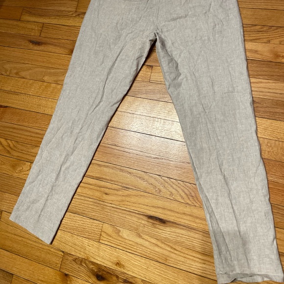 Linen Skinny jogger Trousers Drawstring minimalist chinos coastal cottage casual - Picture 6 of 8